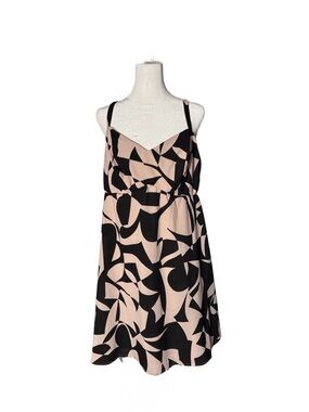 torrid Abstract Print V-Neck Mini Dress
